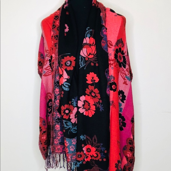 Accessories - Pashmini-Style🌺Scarf Wrap Shawl🌺Red Pink Floral